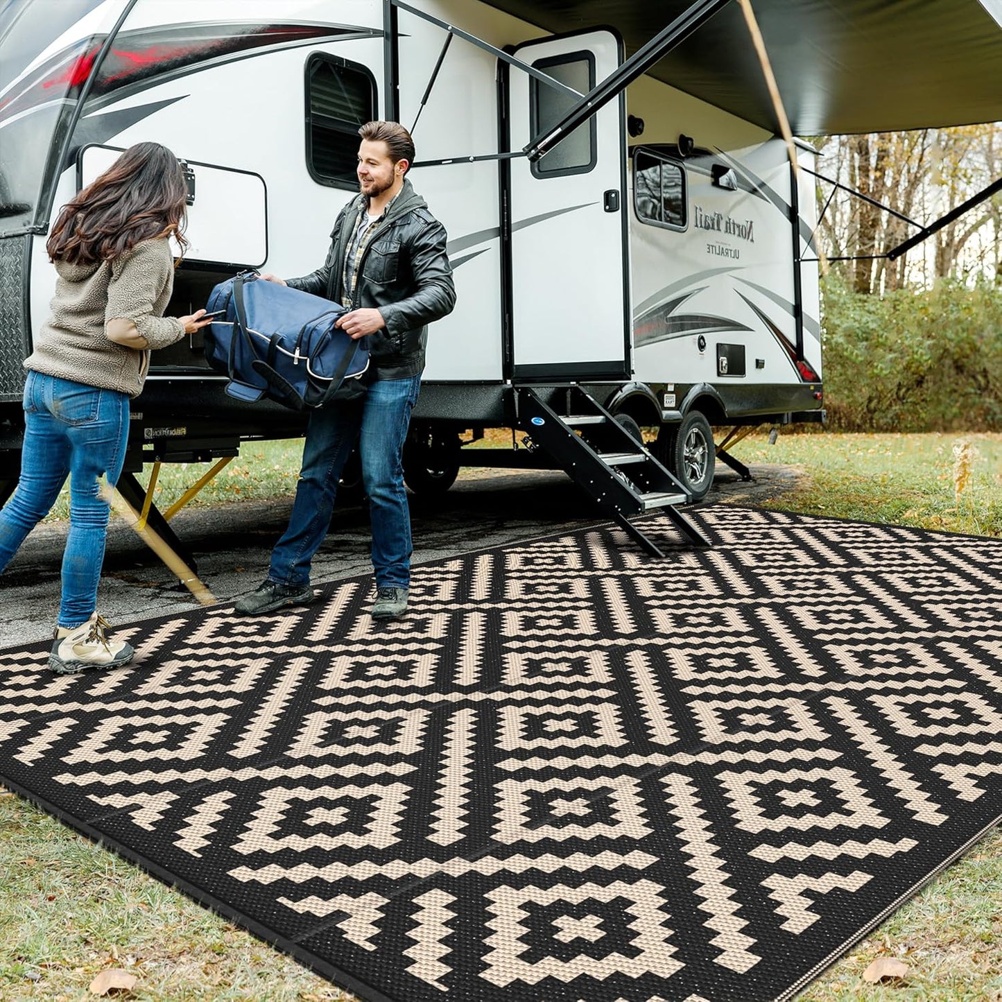 GENIMO Outdoor Rug for Patio Clearance, Waterproof Camping Mat