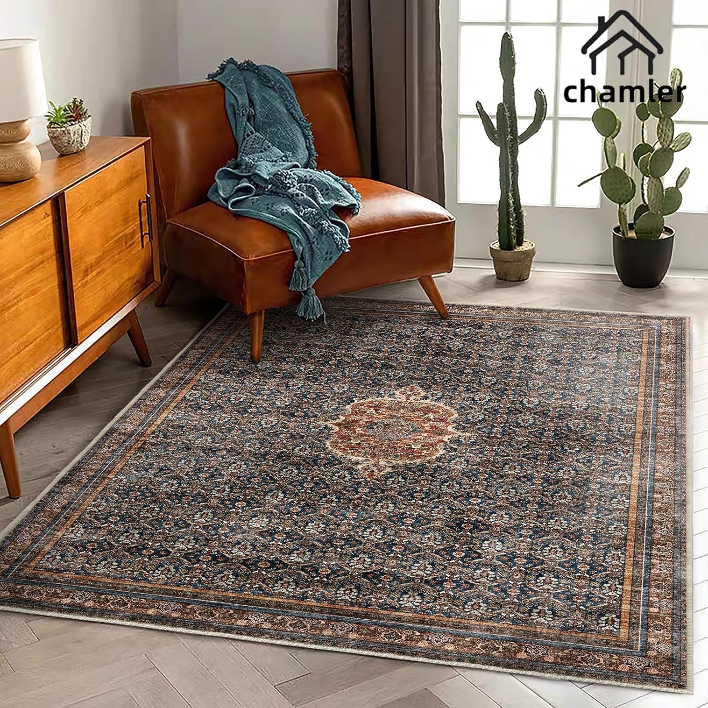 5x7 Washable Area Rug for Vintage Traditional Home Decor