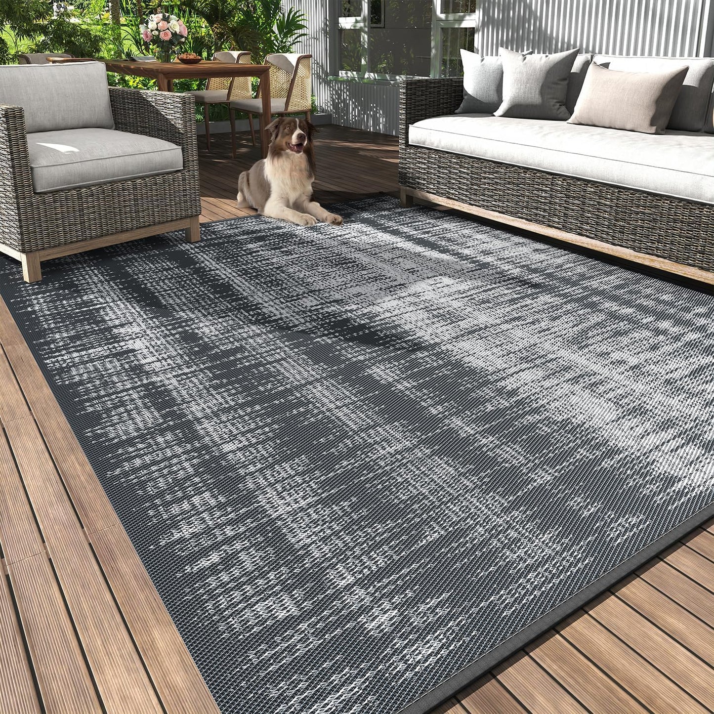 MontVoo Outdoor Rug Waterproof 5x8 ft for Patio and Camping