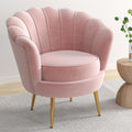 DAGONHIL Pink Velvet Accent Chair - Retro Chic!