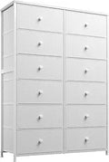 Tall Dresser for Bedroom with 12 Drawers and Metal Frame