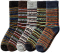 NORDIC Socks 5 Pairs Merino Wool Crew Socks - Warm, Cushioned Comfort