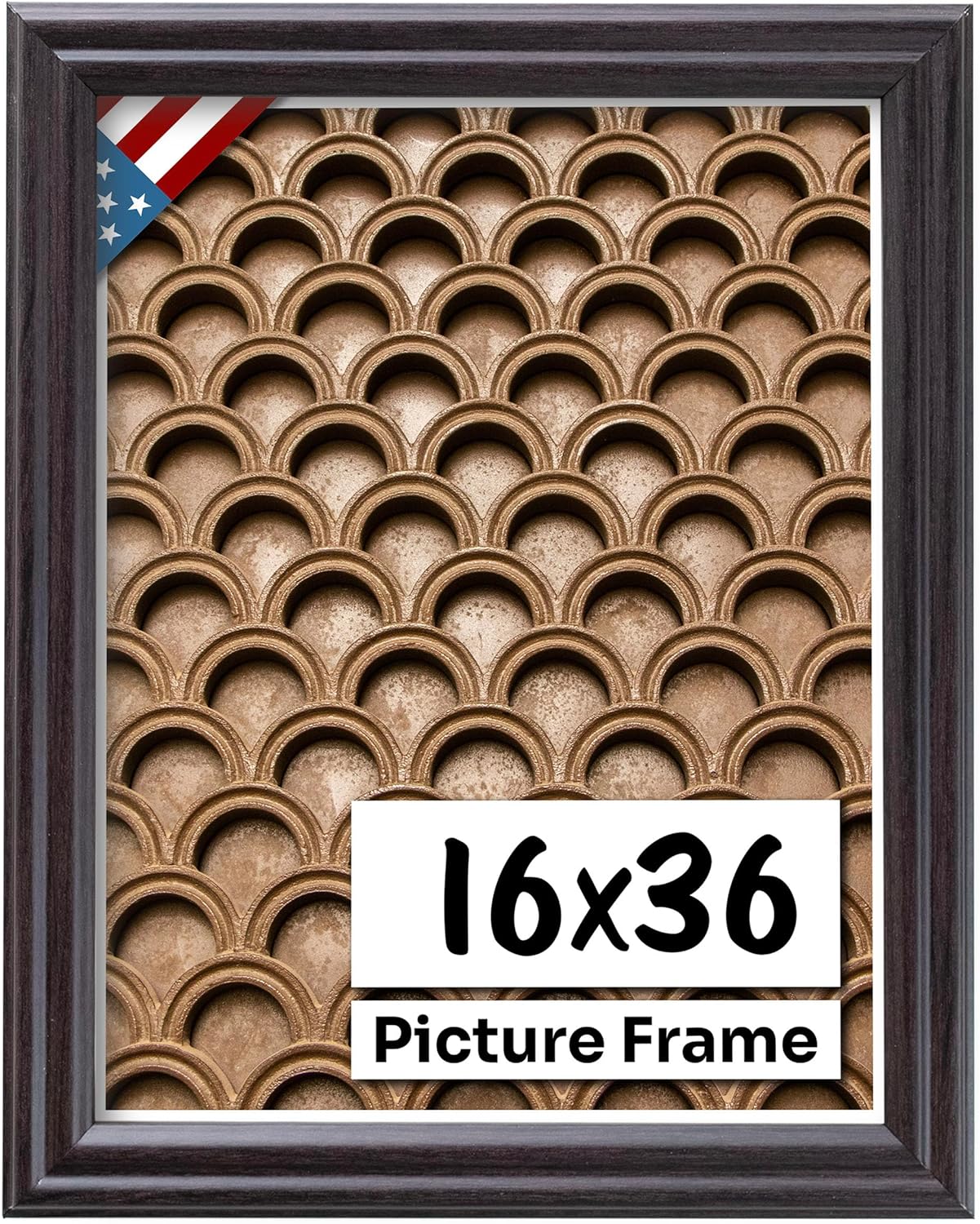 Coffee Brown 16x36 Picture Frame - Handmade Solid Wood Decor