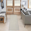 Courtyard Indoor/Outdoor Ivory Silver 2 ft 2 in x 12 ft Rug - Durable