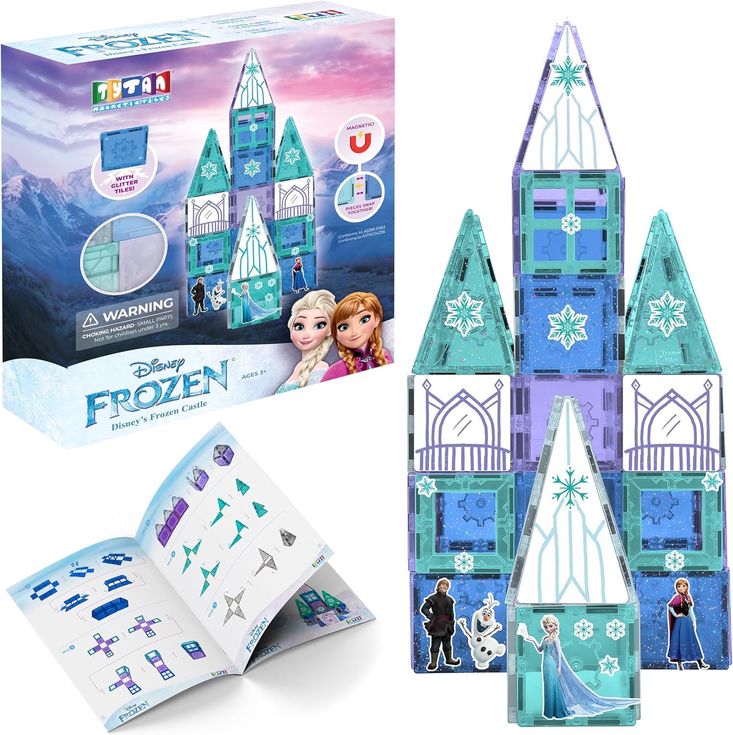 Disney Frozen Magnetic Tiles Princess Castle Building Set for Kids