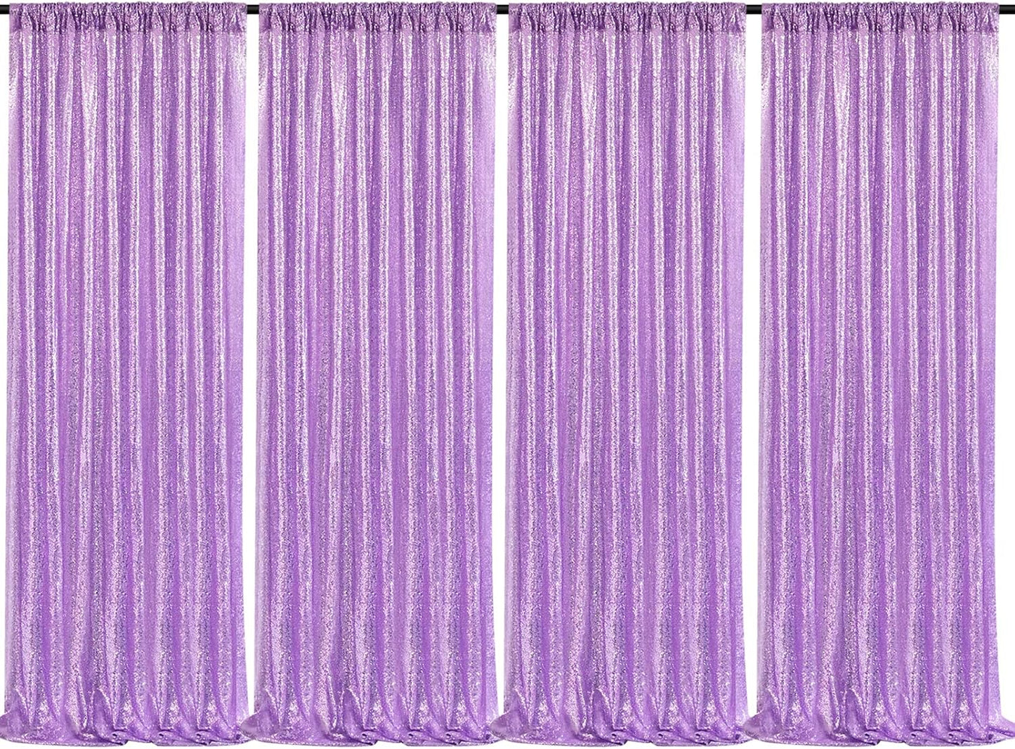 Lavender Sequin Backdrop Drapes for Weddings and Parties