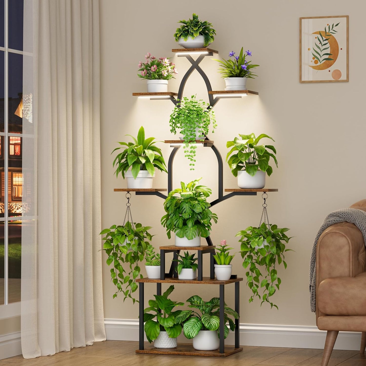 Plant Stand Indoor with Grow Lights - 7 Tier Metal Shelf