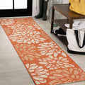 JONATHAN Y Floral Textured Weave Indoor Outdoor Runner Rug