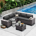 Outdoor Patio Furniture Set - 6 Pieces Sectional Sofa