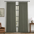 Extra Long Double Layer Linen Blackout Curtains 105 in - Full Darkness