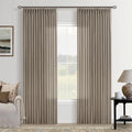 Taupe Linen Curtains Pinch Pleated 84 Inch Length for Home Decor