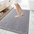 OLANLY Bath Rug 59x35 in Grey - Soft Absorbent Chenille Mat