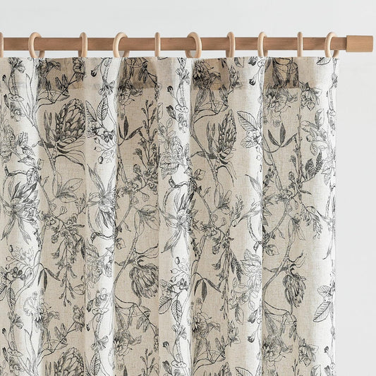jinchan Floral Curtains 84 Inches Long for Vintage Home Decor