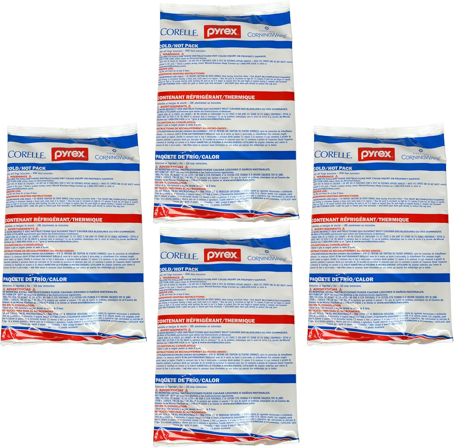 Pyrex Portables Large Hot/Cold Pack - 4 Pack for Food Storage