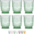 Yungala Green Glassware set of 6 green drinking glasses - Vintage 8oz