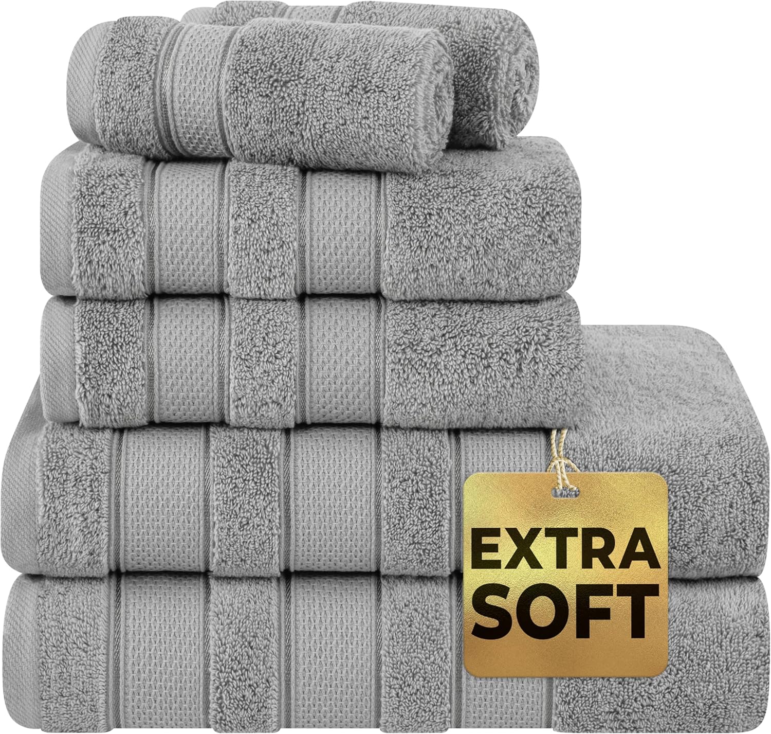 American Soft Linen Salem 6 Piece Bath Towel Set for Comfort