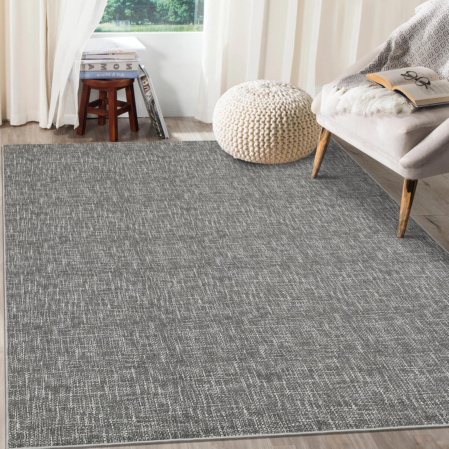 Modern Abstract Area Rug 9x12 Machine Washable Non-Slip