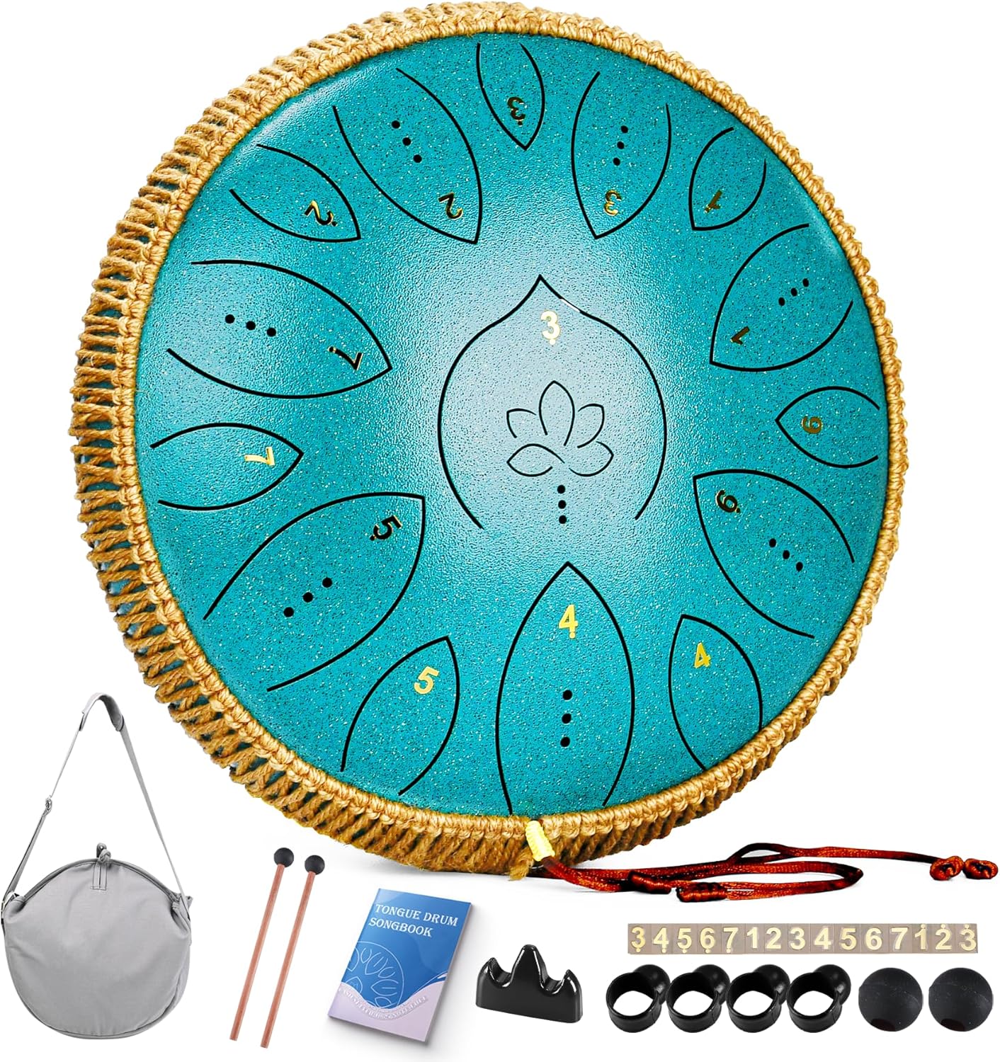 Steel Tongue Drum 13 Inches 15 Notes for Soothing Melodies