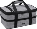 MIER Insulated Double Casserole Carrier Thermal Lunch Tote - Fits 9 x