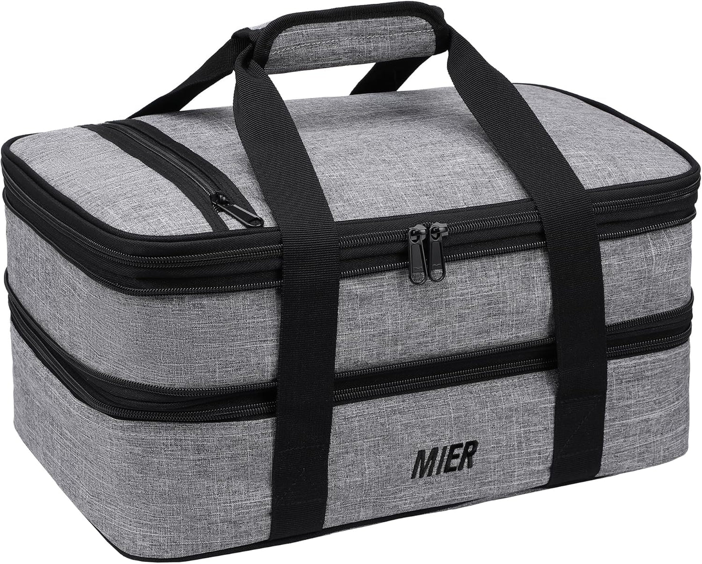 MIER Insulated Double Casserole Carrier for Potluck Parties