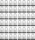 Laminated Steel Padlock Set 1-1/4in Wide Body - Pack of 48 keyed alike