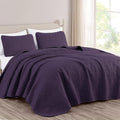 Oversized Queen Purple Bedspread Set - Austin 3-Piece Coverlet