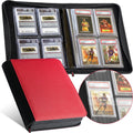 Graded Card Slab Binder 32-Card Capacity (Red) - Premium Protection