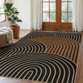 Lahome Modern Rainbow Easy Jute Carpet 5x7 - Washable Non Slip Rug