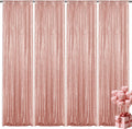 Rose Gold Sequin Backdrop Curtain 4-Piece Set 2ft x 8ft - Sparkling