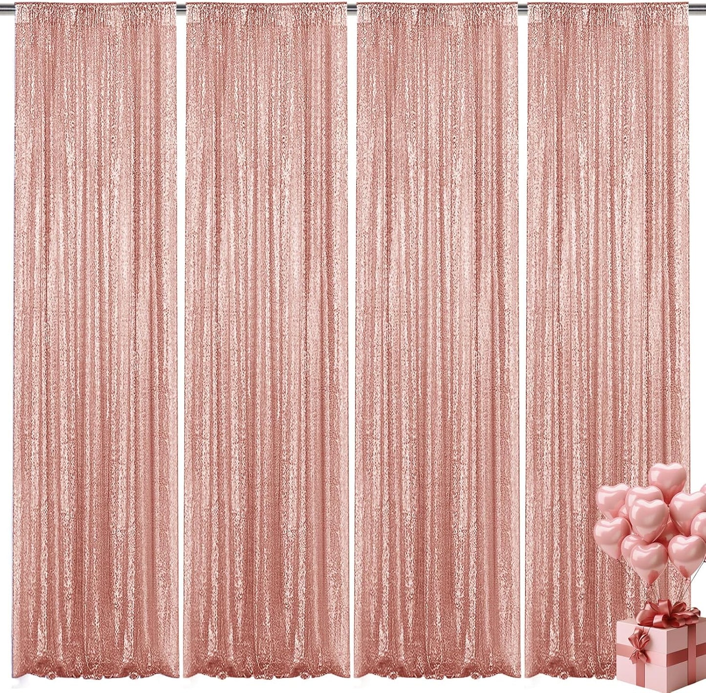 Rose Gold Sequin Backdrop Curtain for Stunning Event Decor