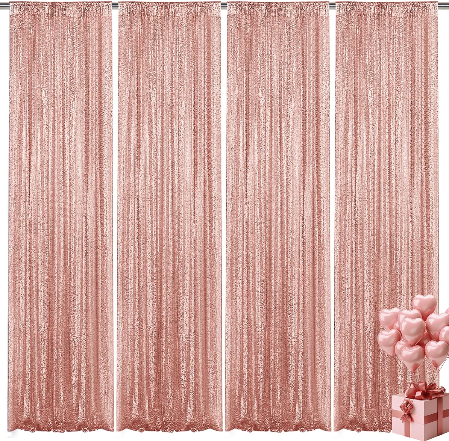 Rose Gold Sequin Backdrop Curtain for Stunning Event Decor