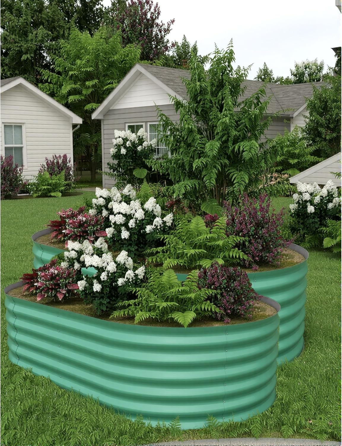 2 Pcs Raised Garden Beds Outdoor for Vegetables and Flowers