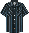 Mens Short Sleeve Bamboo Viscose Plaid Shirt - Pearl Snap Comfort
