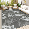Falflor Outdoor Rug 8x10 Patio Waterproof Reversible - Durable Palm