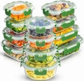 24pc Glass Meal Prep Containers Set - Airtight Borosilicate Storage