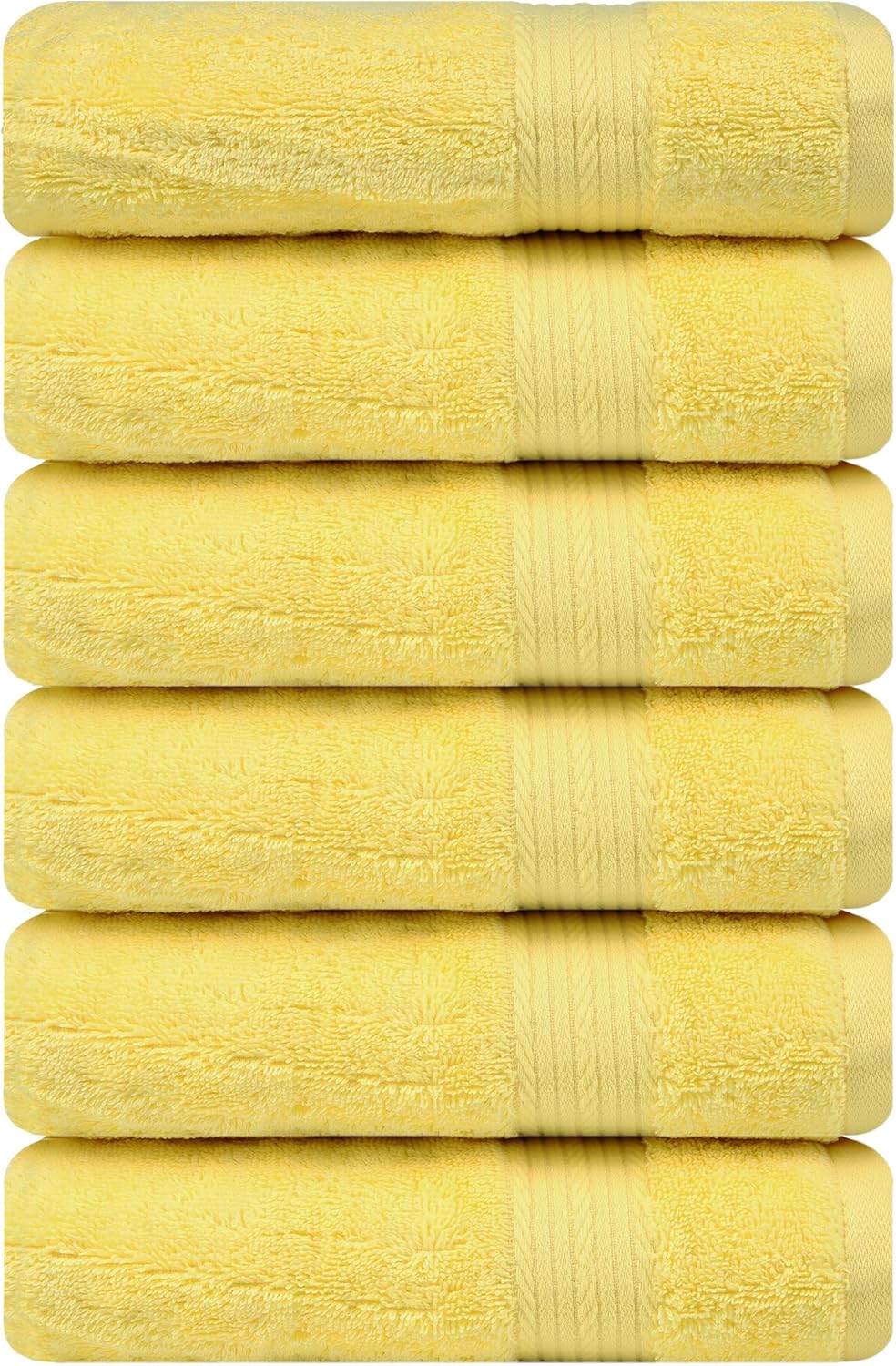 Ample Decor Hand Towel Set 18 X 28 Inch Pack of 6 Yellow