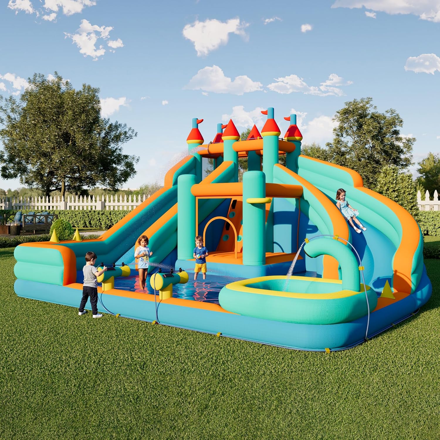 Albott Bounce House with Slide - Inflatable Bouncer for Kids
