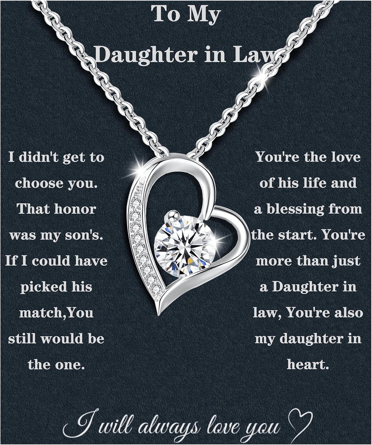 Daughter in Law Necklace 925 Sterling Silver Gifts for Her