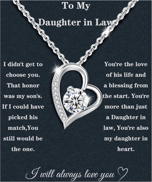 Daughter in Law Necklace 925 Sterling Silver Gifts for Her
