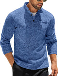 Men's Quarter Button Henley Sweater - Warm Slim Fit Pullover
