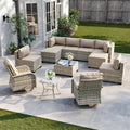 12-Piece Patio Furniture Set with Swivel Chairs - Modular Comfort