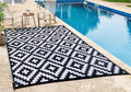 Outdoor Rug 5 x 8 ft - Waterproof, Reversible Patio Rug Aztec Black