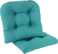 Solid Teal Blue U-Shaped Non-Slip Chair Cushions 15x15 in