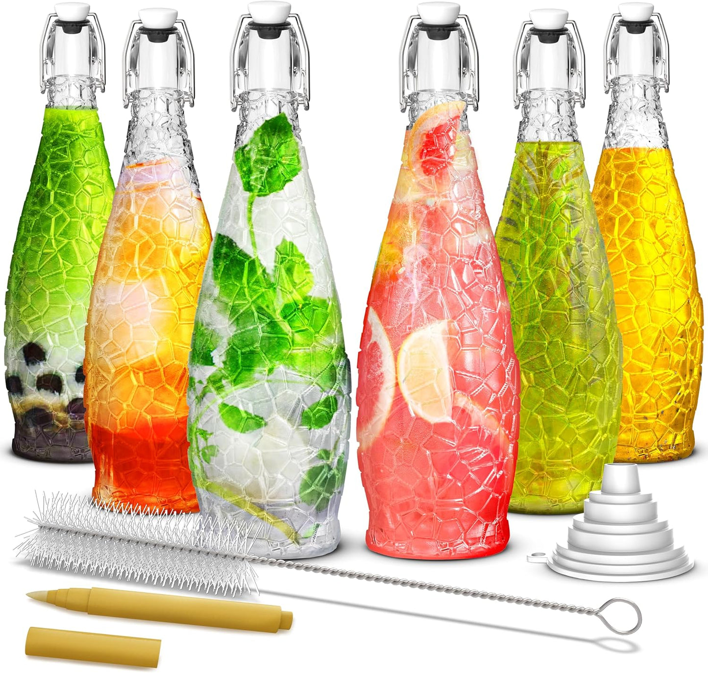 Nevlers 33 Oz Textured Swing Top Glass Bottles for Brewing