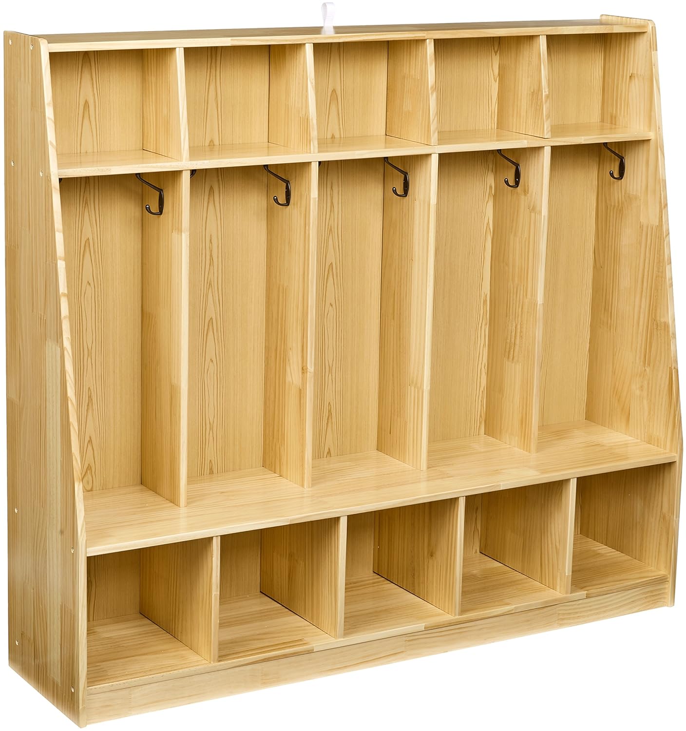 5-Section Coat Locker Storage with Bench for Organized Spaces