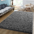 5x8 Grey Fluffy Area Rug for Bedroom - Ultra Soft Plush Shag
