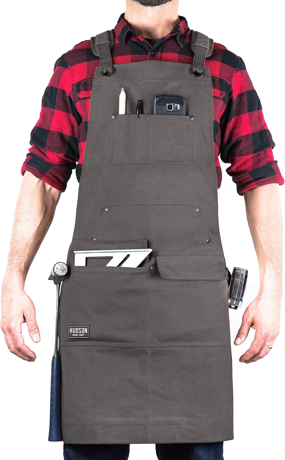 Durable Waxed Canvas Tool Apron for Woodworking and Crafts