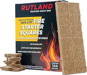 Rutland 50B Safe Lite Fire Starter Squares for Easy Lighting