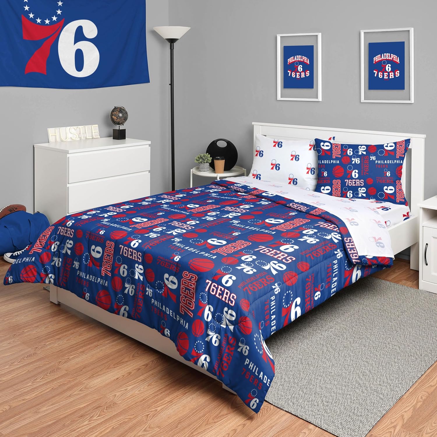 FOCO Unisex-Adult NBA Team Logo Bed in a Bag Comforter Set