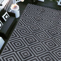 Reversible Mats for Outdoor Patio, Modern Area Rug, 9ft x 18ft